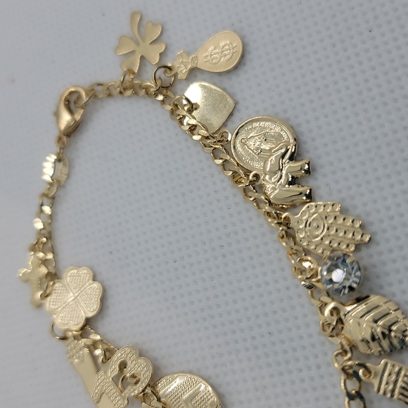 Brand New Brazilian 18k Gold Filled Lucky Charm Bracelet - Picture 7 of 8